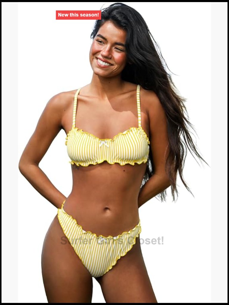 Scoop Neck Ruffle Bikini Set Two Piece Swimsuit With Removable Cups